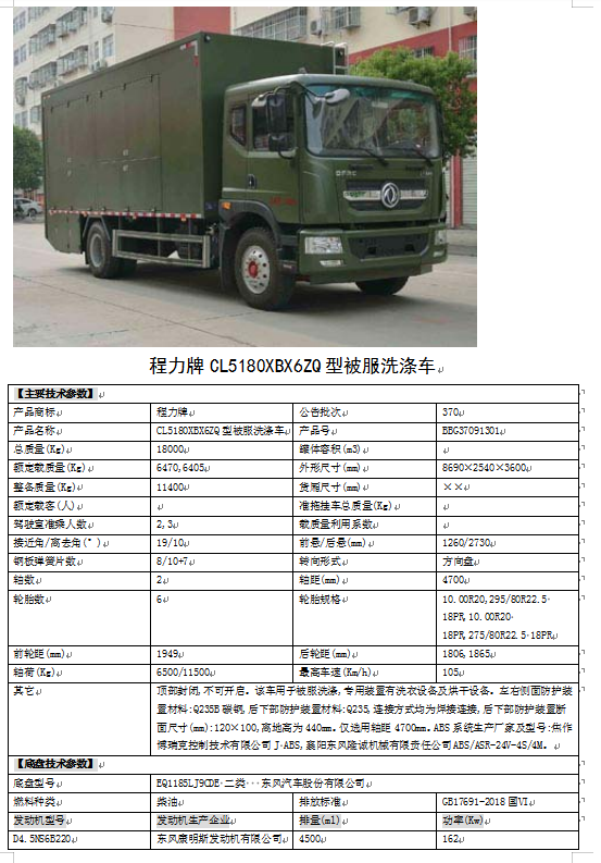 东风多利卡被服洗涤车